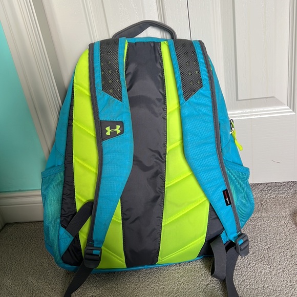 Under Armour Blue and Neon Green Storm Backpack - Picture 5 of 5